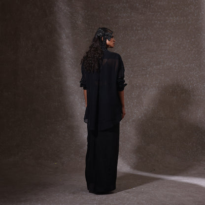"Voiceless" Shirt With Bustier And Skirt