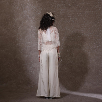 "Elaren" Cape with Bustier & Flared Trousers.