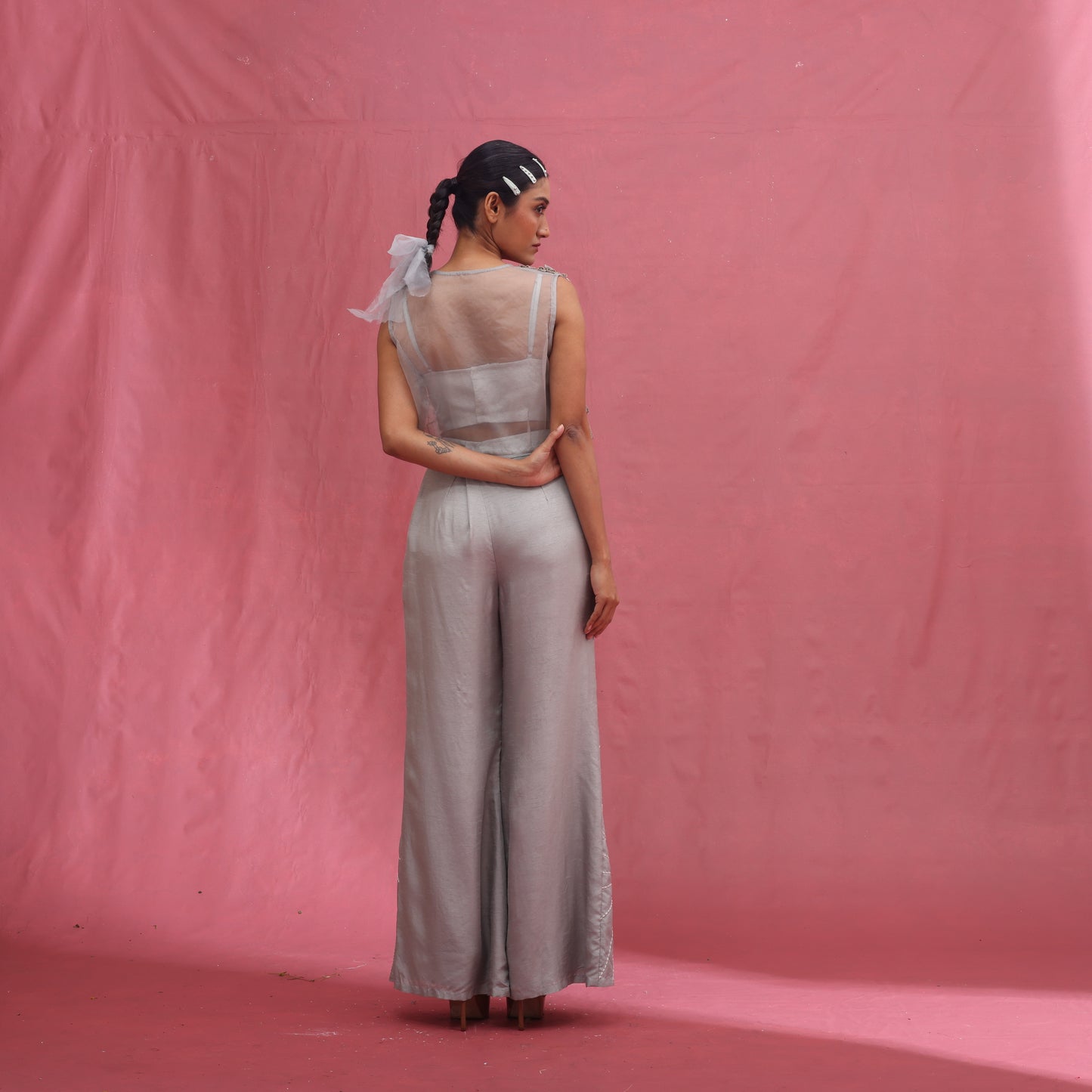 "Dirge" Jacket with bustier & flared pants