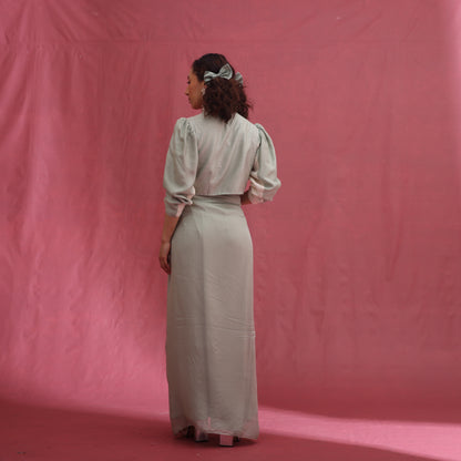 "Crepus" Jacket with Drape skirt