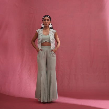 "Cinch" Jacket with Bustier &  Flared Trousers