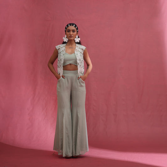 "Cinch" Jacket with Bustier &  Flared Trousers