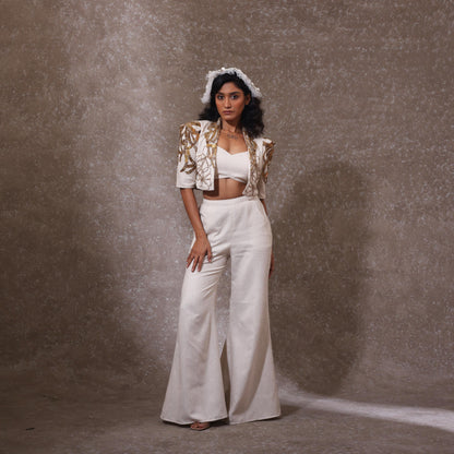 "Monolith" Jacket with bustier & Flared Pants